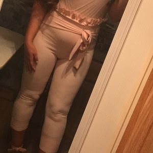 Pink ruffle waist trousers PLT